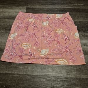 Quacker Factory Pink Seashell Print Skirt